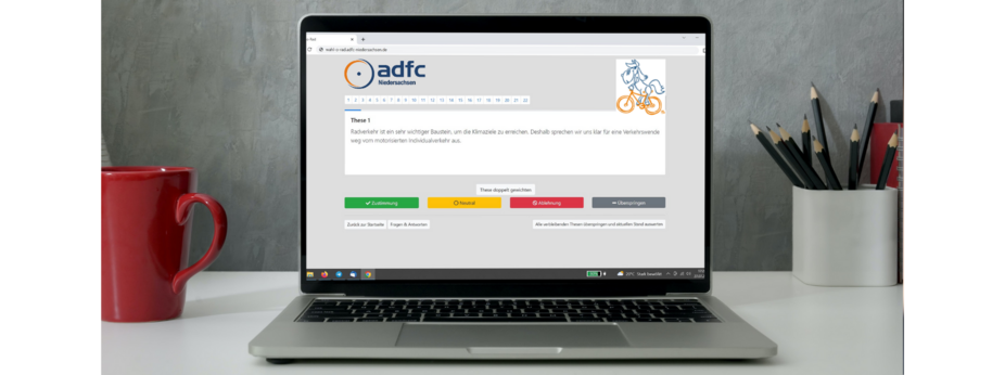 Wahl-o-Rad auf Laptop