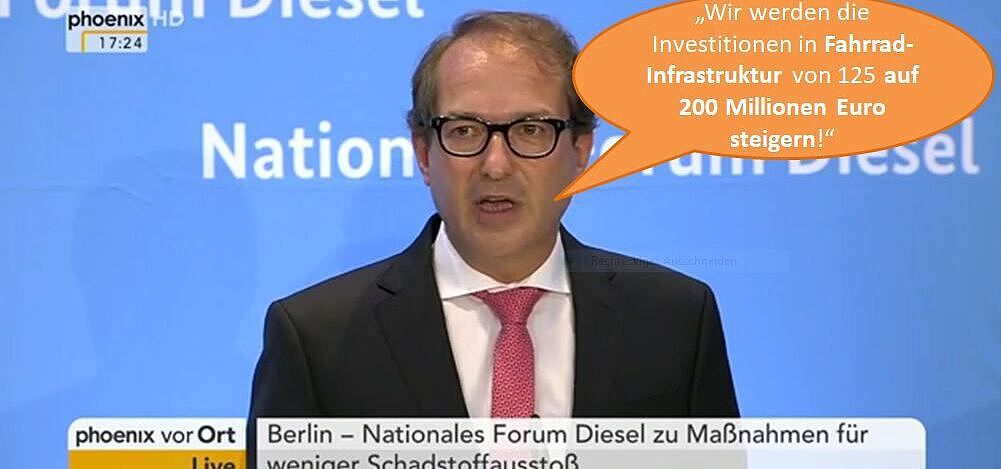 Alexander Dobrindt verspricht 200 Millionen für Fahrradinfrastruktur Alexander Dobrindt verspricht 200 Millionen für Fahrradinfrastruktur